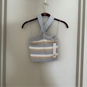 NWT House of Harlow Stripe Halter Top.